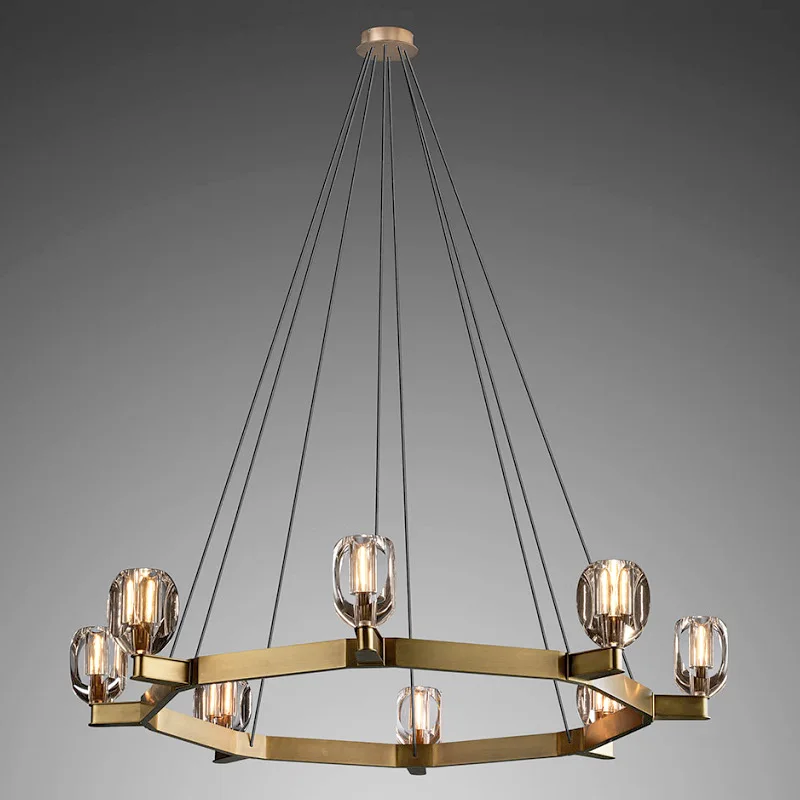 All copper modern crystal Hong Kong-style light luxury restaurant study simple hotel project chandelier