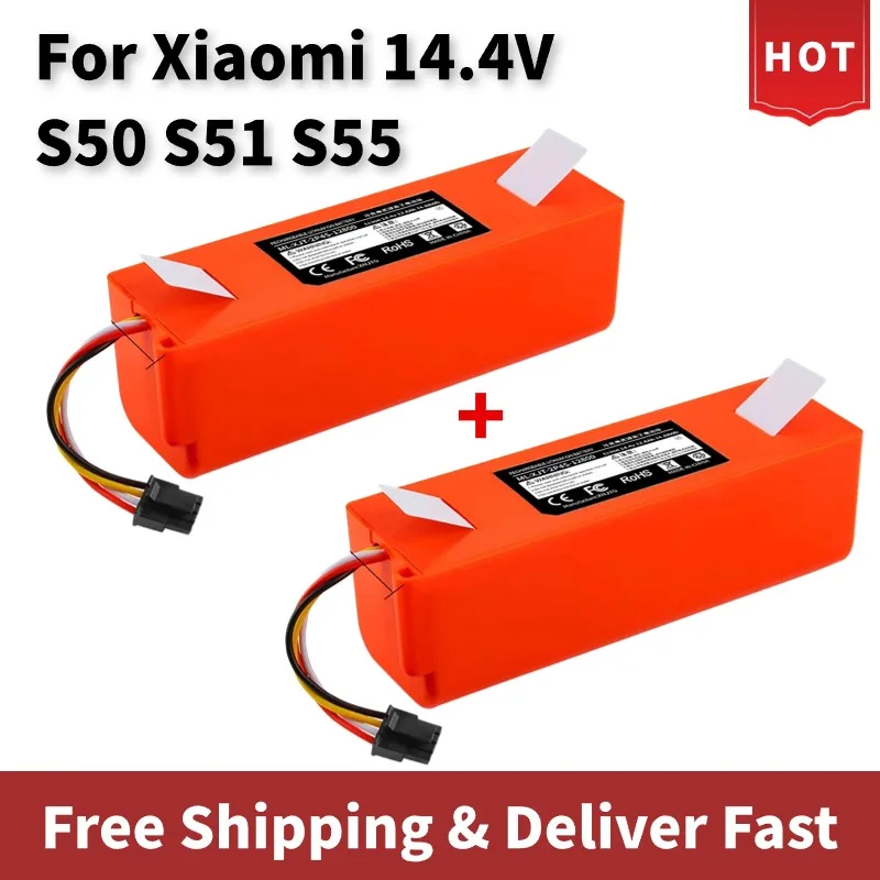 

Vacuum Cleaner Battery Replacement for Xiaomi Roborock S50 S51 S55 T60 E352-00 S502-00 C10 E20 E35 14.4V 5.2AH SC Batteries