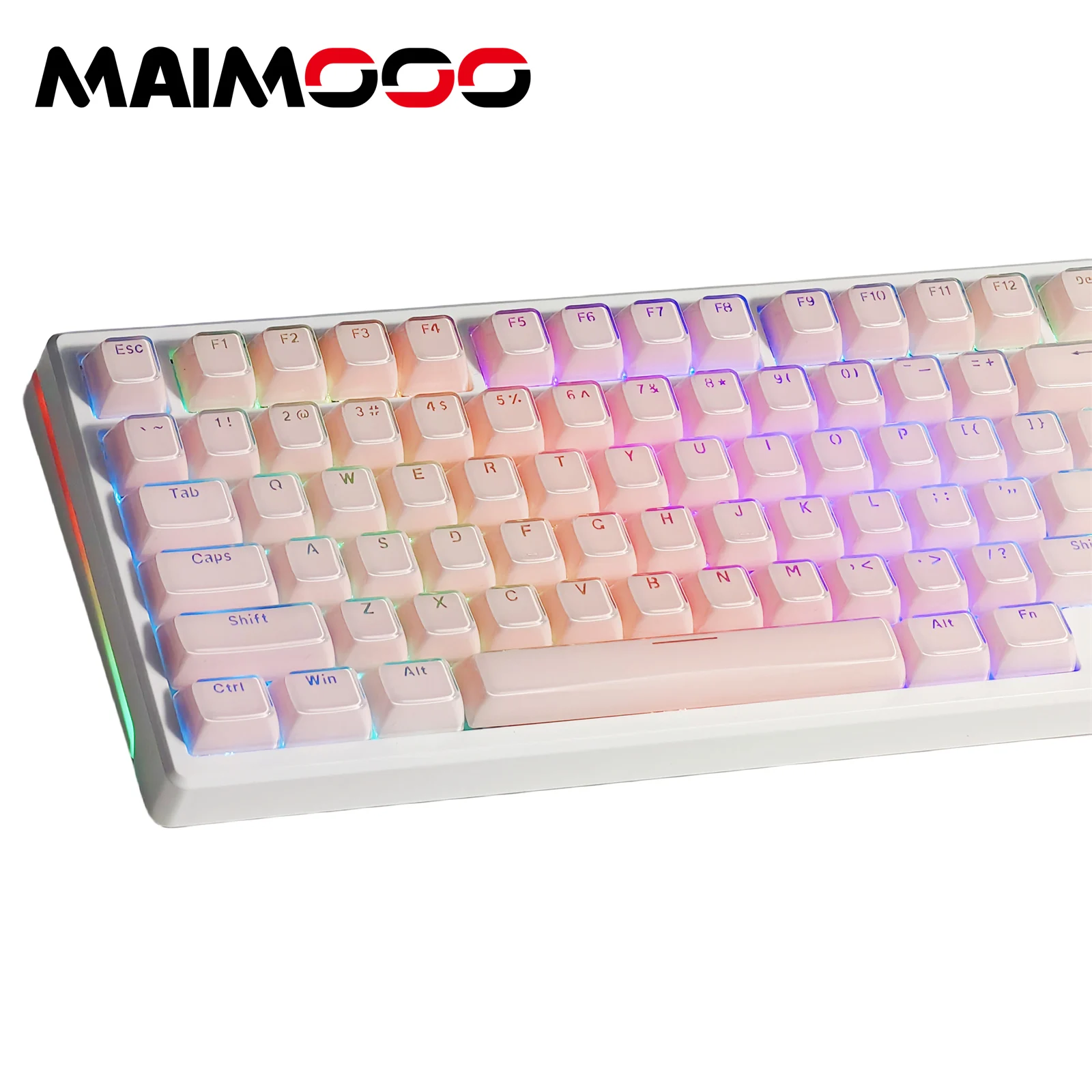 MAIMOOO 132-Tasten Kristall-Transluzente Tastenkappen Koreanisch Russisch Spanisch PC OEM Jelly Pudding Für /75/87/108 Mechanische Tastatur Tastenkappen – Detail 11