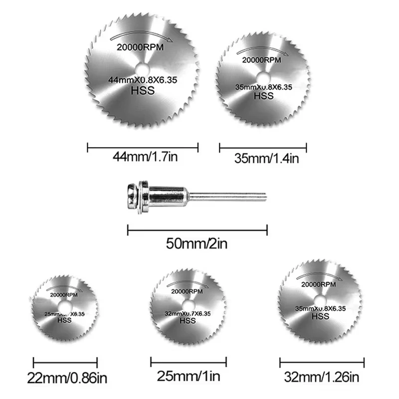 HSS High Speed Steel Circular Saw Blade For Metal Cutter Power Tool Set Wood Cutting Discs Drill Mandrel Cutoff Wood PC Aluminum