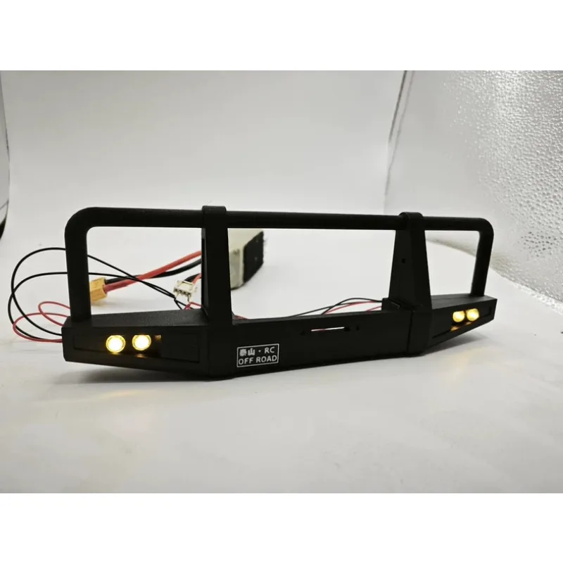 Thickened Front Bumper for Crossrc EMO XL X2 X3 X5 1/8 RC Crawler, 3D Printed w/Winch Mount & 4 LED Lights Upgrade Part