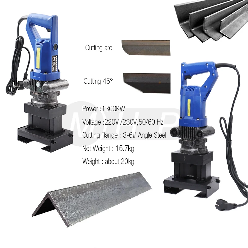 Hydraulic angle steel cutting and chamfering machine Electric angle steel cutting machine JL-60, cutting arcs and 45°