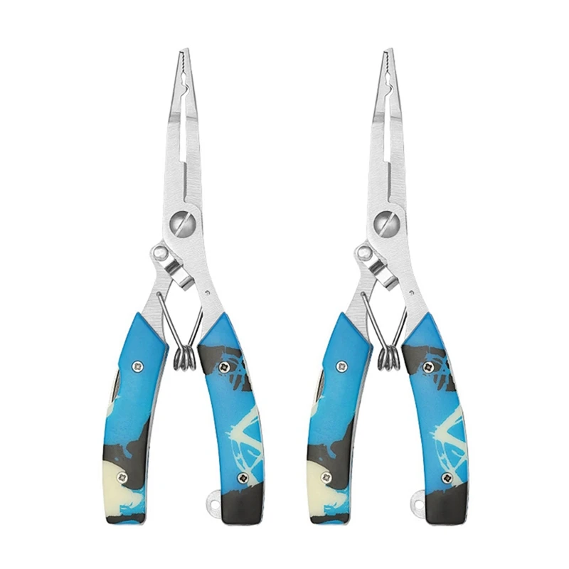 

ABJX New 2Pcs Fishing Pliers Fishing Gripper Remover Split Ring Pliers Stainless Steel Pliers
