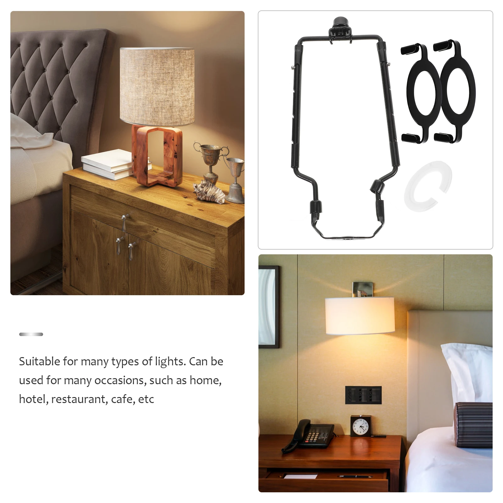 

1Set Lamp Shade Harp Holder Premium Alloy Adjustable Bracket for Table Floor Desk Lamp Rust Proof Lighting Accessories DIY