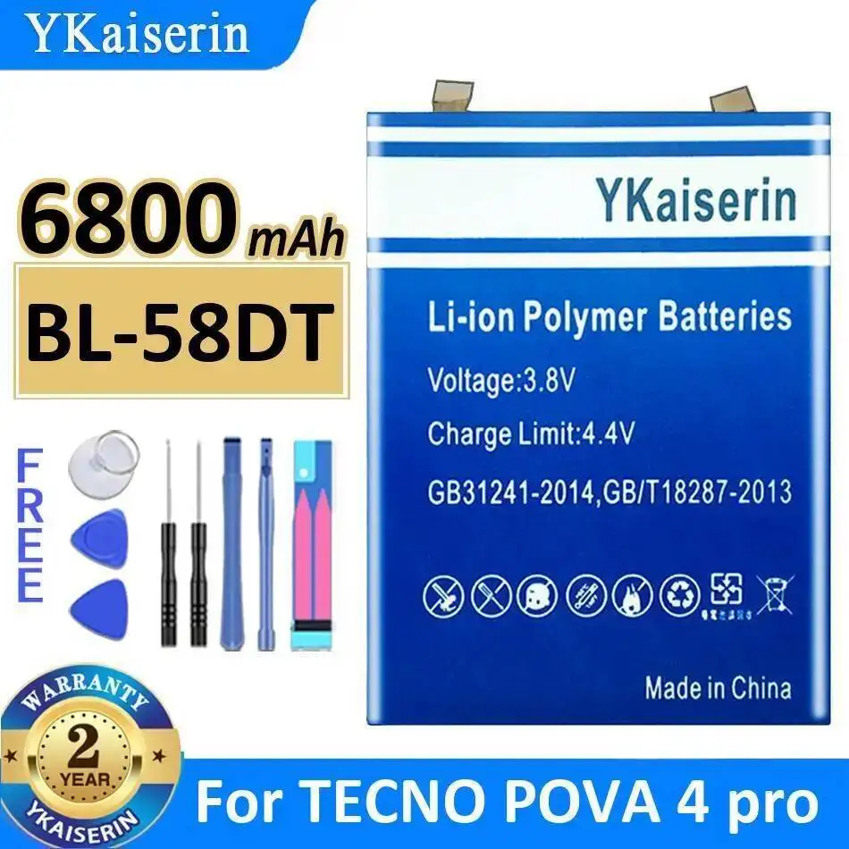 

BL-58DT High Performance For Tecno Pova 4 Pro 6800Mah Mobile Phone Battery