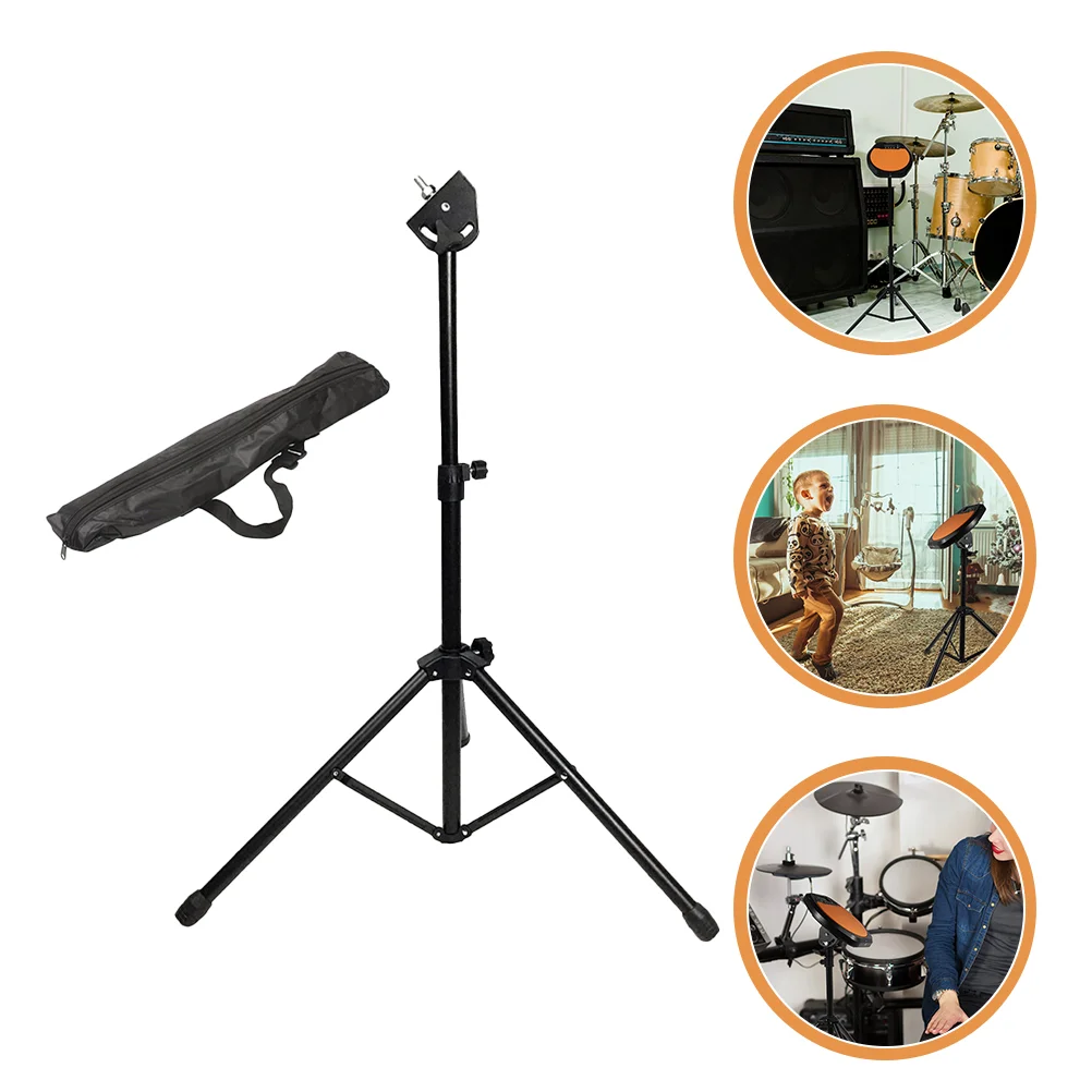 

Tripod Drum Stand Beginner Practice Instrument Rack Iron Holder Dumb Mat 75x43cm Tool Black Bracket Musical Part