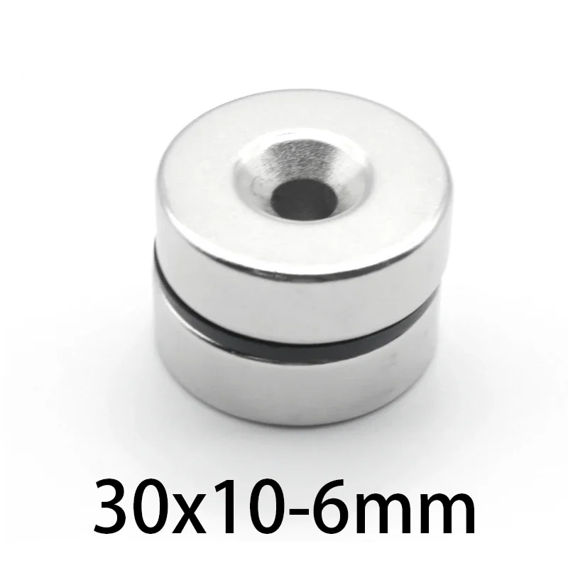 1-30pcs 30*10-6mm  Permanent Round Countersunk Neodymium Magnetic Magnet 30X10-6mm Round crafts Magnets 30*10 mm Hole 6mm