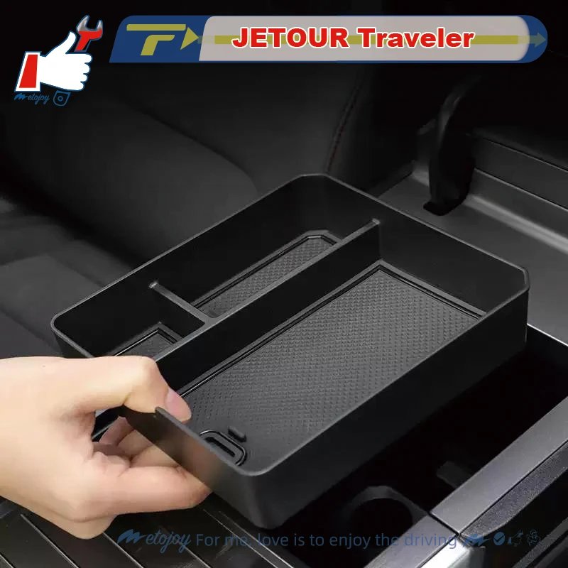 

METOJOY для JETOUR Traveler, подлокотник, ящик для хранения, ABS, индивидуальный чехол для хранения центральной консоли, чехол для хранения приборной панели, зарядное устройство, часть Pad
