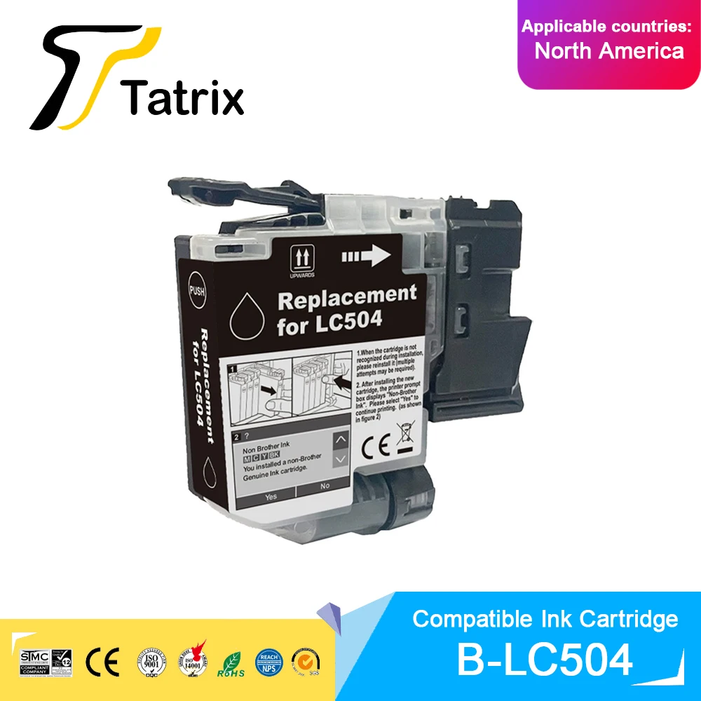Tatrix Standard Capacity LC504 LC-504 Compatible Ink Cartridge For Brother MFC-J1355DW/MFC-J1365DW/MFC-J1367DW Printer