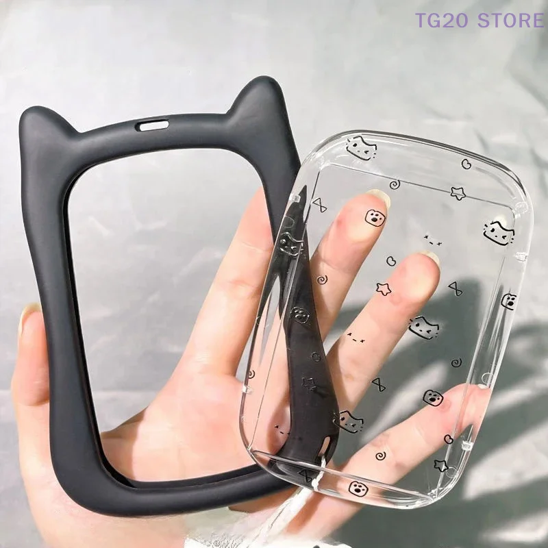 Meal Card Cat Ear Cover Photocard Holders Cute Photo Frame Student Campus Backbag Pendant Ornament Keychain ID Card Holder