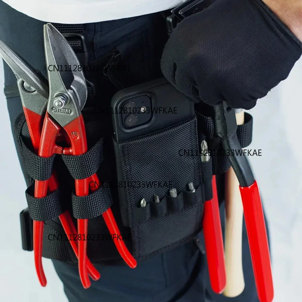 Tool Bag Belt Work with Belt Clip Holster Leg Tool Pouch Tactical Waist Bag Electrician Tool Holder Pocket for Men Maintenance