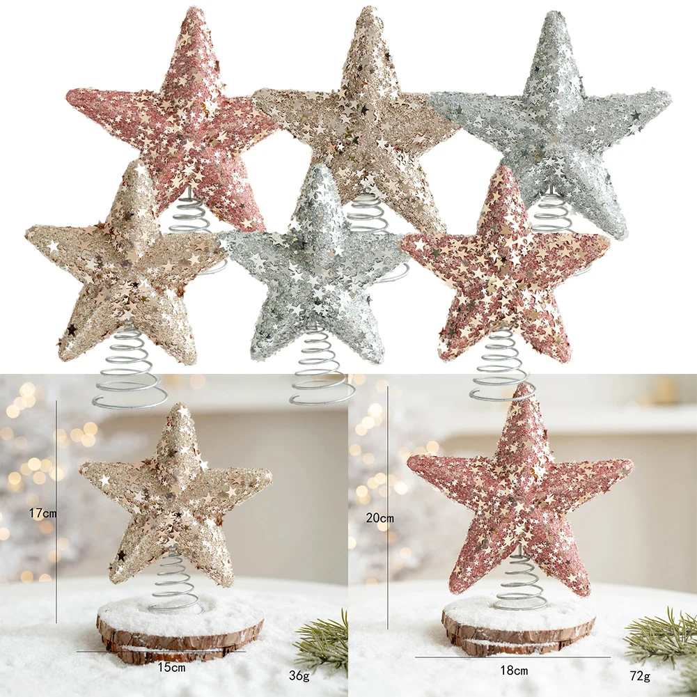 Festive Home Accent Champagne Silver Pink Star Charming Holiday Decor Delightful Christmas Motifs Easy To Attach