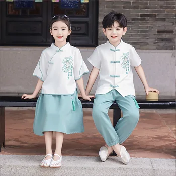 어린이 공연 의상, 민족 중국 스타일, 졸업 사진, 한푸, 유치원 초등학생, 합창단 코스