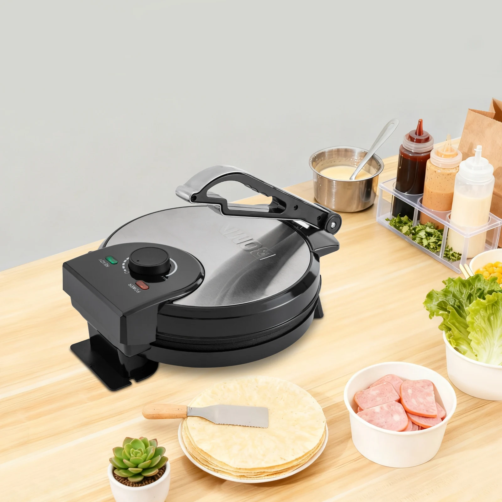 1200 واط صانع روتي على الوجهين التدفئة صانع الشاباتي غير عصا فلاتبريد فطيرة عجة ماكينة #2