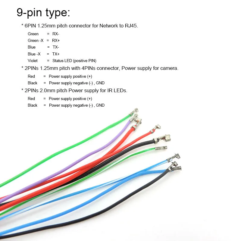 Cable de red RJ45 de 15V y 9 pines, Conector de cable de alimentación hembra DC, puerto de red POE, para monitoreo de cámara IP, w1