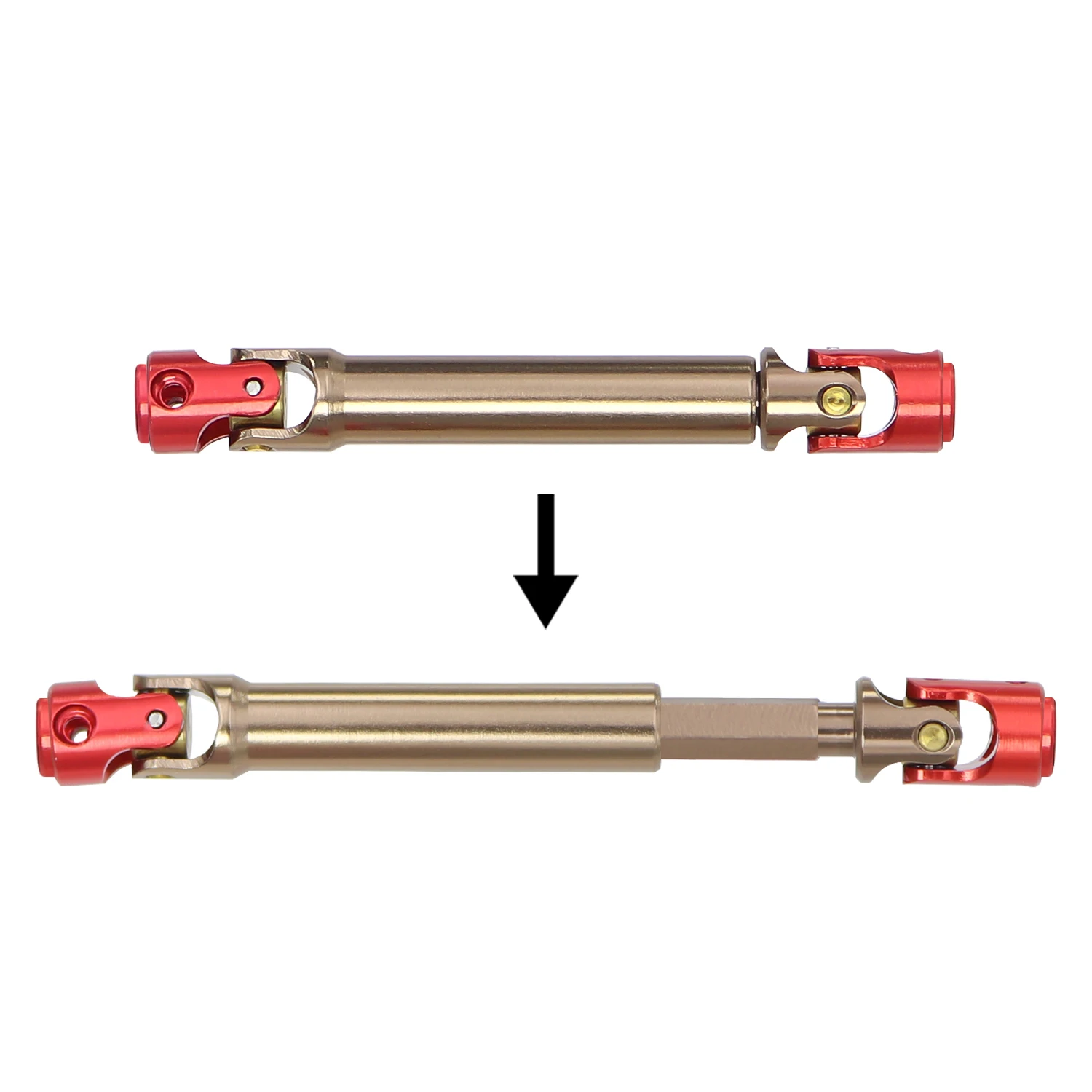 2Pcs Metal Drive Shaft CVD Drive Shafts Chassis Center Driveshaft For 1/18 TRX4M Bronco AX-8560 Upgrade Accessorie