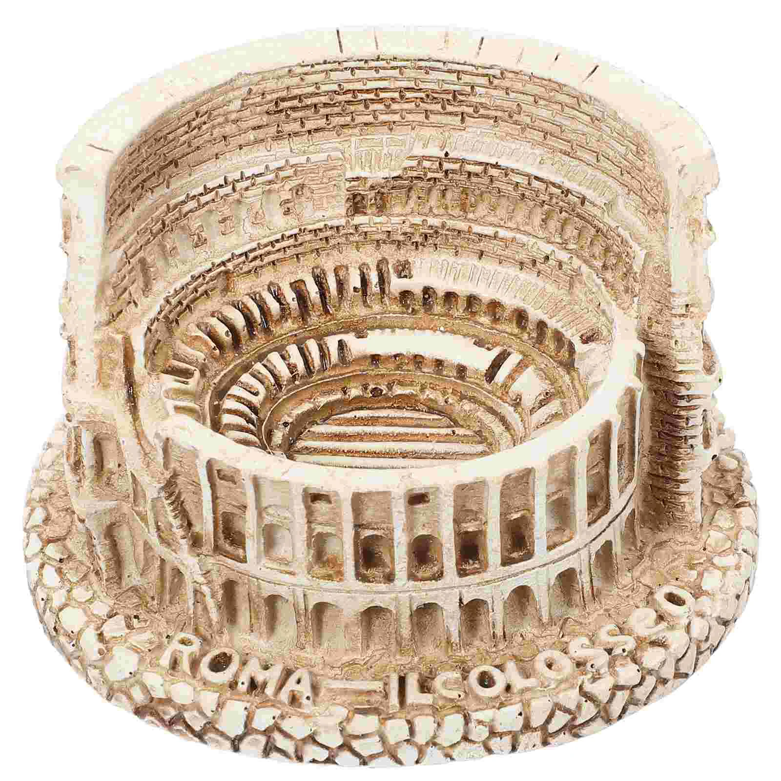 Roman Ornaments Unique Colosseum Decor Building Model Architecture Vintage Small Statue Retro Adorn Ancient