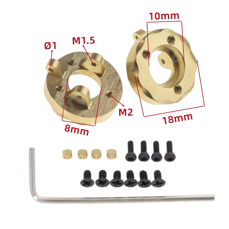 Mosiężna miska kierownicy Hex piasty Adapter konwersji wewnętrznej przeciwwagi dla 1/18 1/24 Kyosho Mini-z 4x4 części zdalnie sterowany samochód