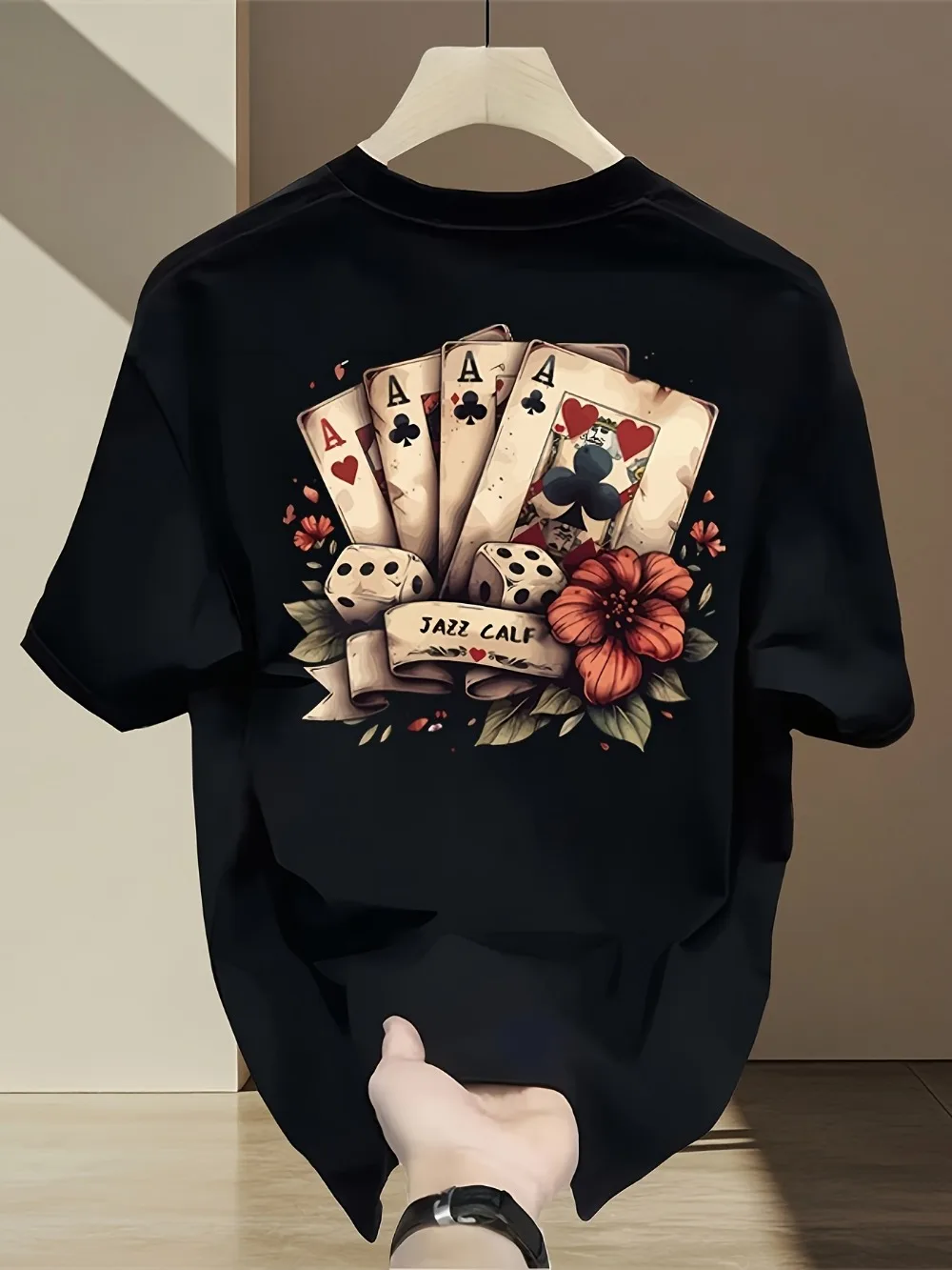 Retro Playing Cards 3DPrint Breatha Quick-Dry Men's Large-Sized  T-Shirt Outdoor Leisure Entertainment Y2K Parent-child Clothing