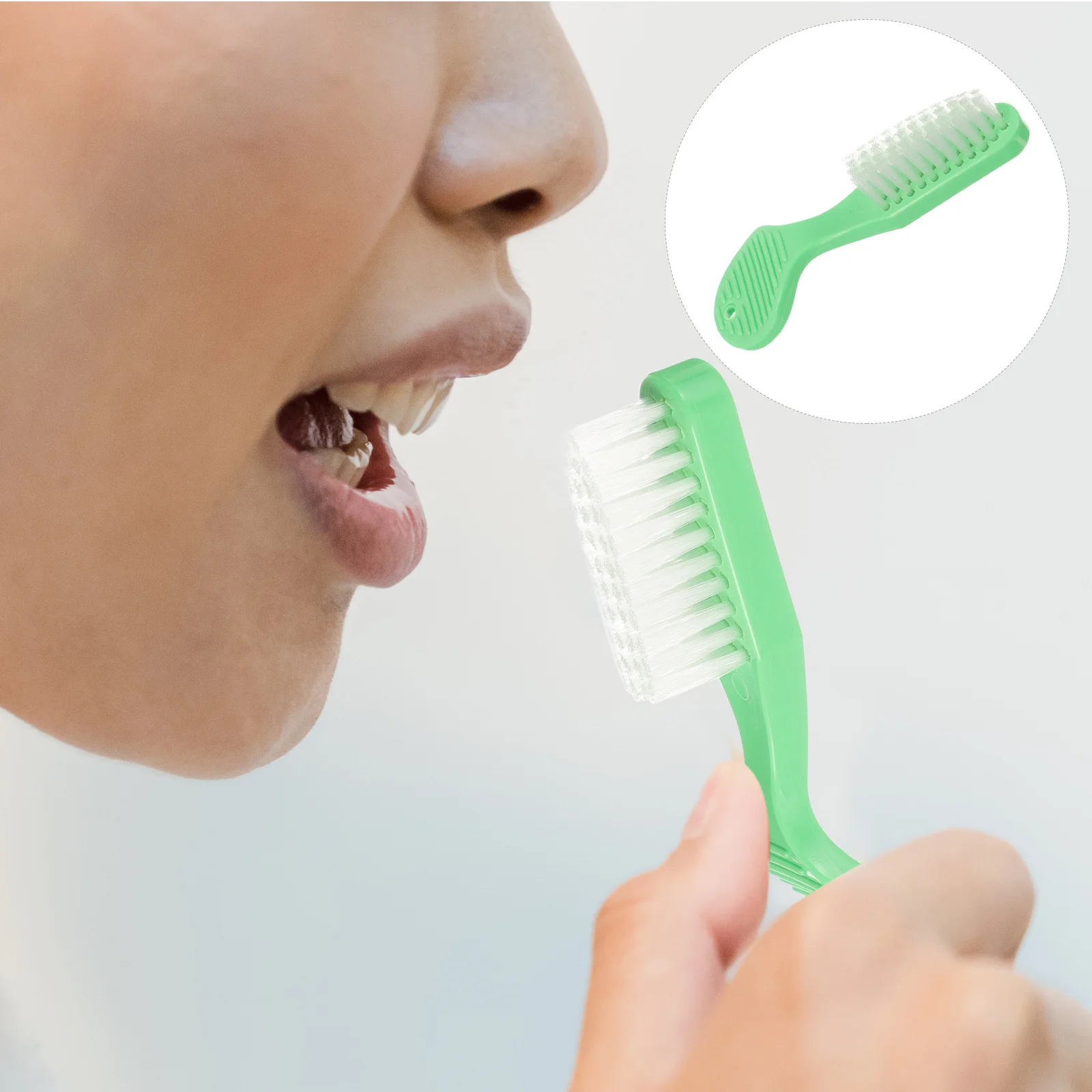 10 pezzi spazzolino da denti a testa grande manico corto resistente all'usura uso della prigione spazzola orale impugnatura comoda detergente per denti mini spazzolino da denti