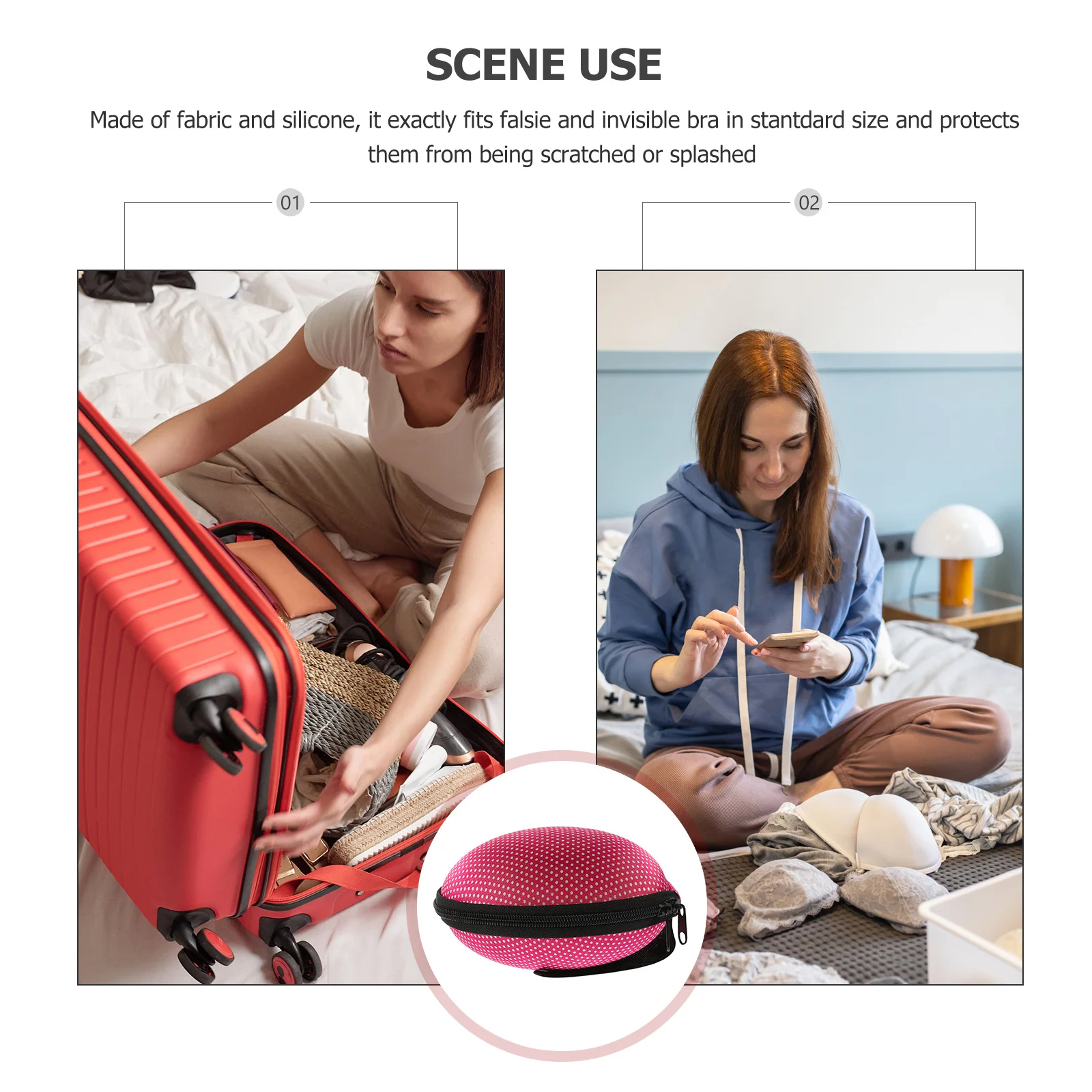 

Invisible Bra Waterproof Printed Lingerie Storage Bag Travel Organizer Small Zippered Pouch For Women Bra Travel Case