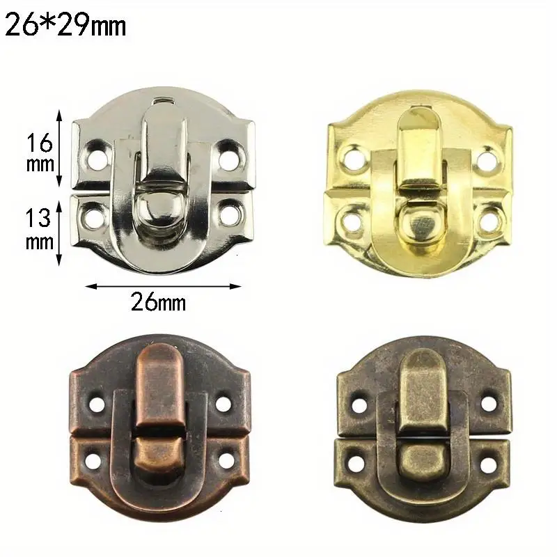 10Pcs/Lot Antique Hasps Iron Lock Catch Latches for Jewelry Box Suitcase Wood Wine Box Buckle Clip Clasp