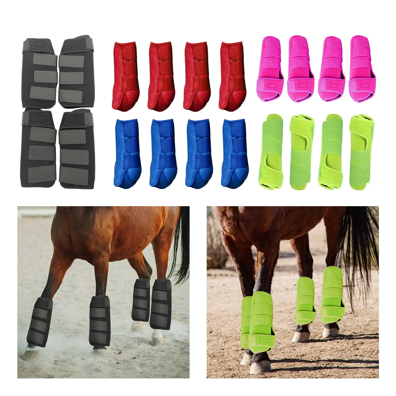 4x botas de caballo soporte protección transpirable reutilizable pierna cómoda