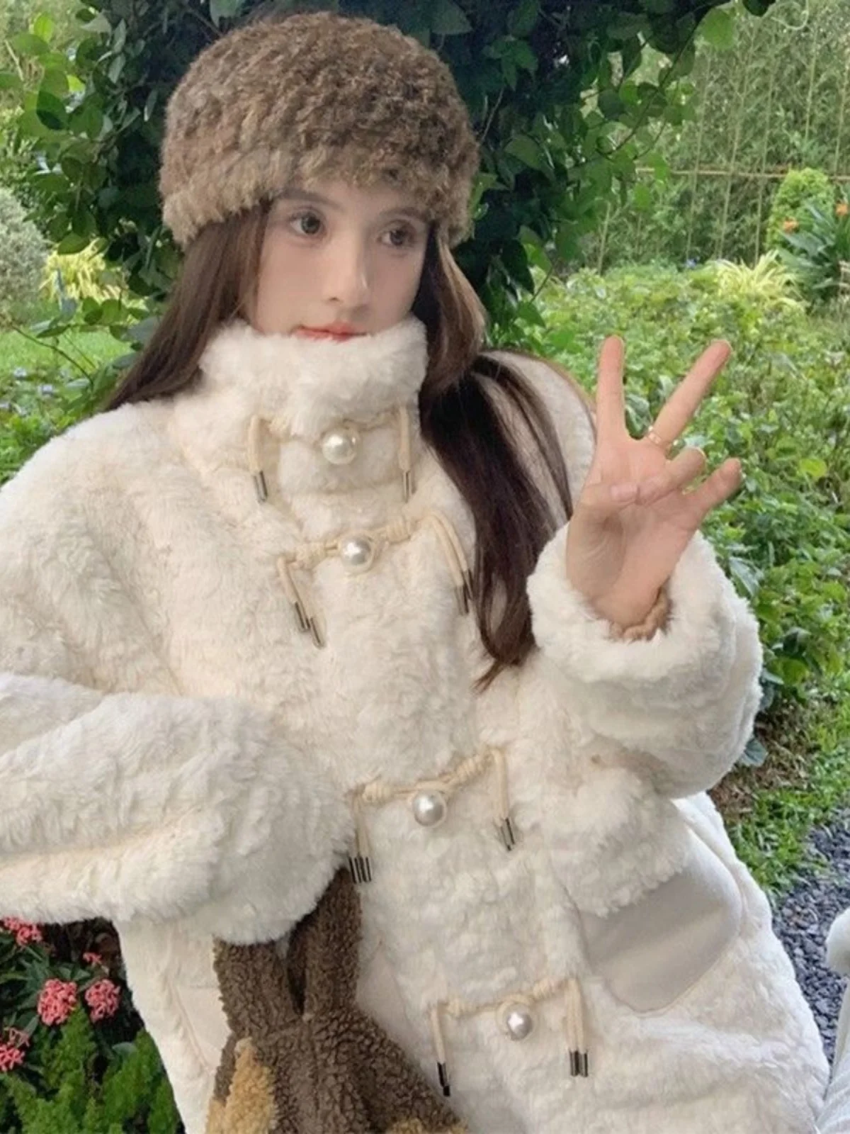 

Lamb Fur Jaet Women Winter New Korean Sle Fake Fur Coat Medium Length Thiened Cotton Warm Ele Coat Stand Collar