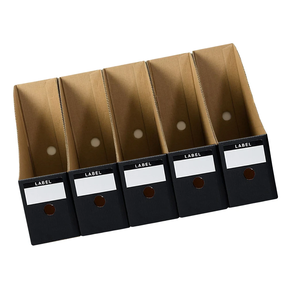

5PCS File Storage Boxes Document Holders for Desk Office Magazines Books Sturdy Structure Save Space Organizers Archives