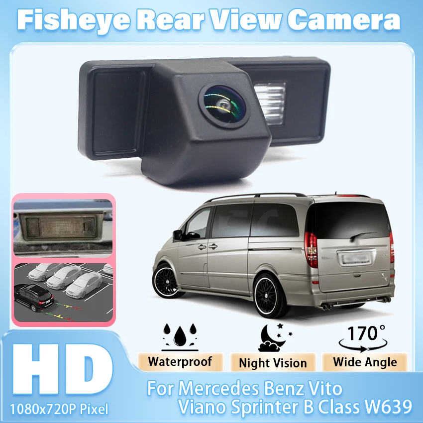 CCD de 170 grados HD 170 °   Cámara de marcha atrás para coche, cámara de visión trasera para vehículo, para Mercedes Benz Vito Viano Sprinter Clase B W639