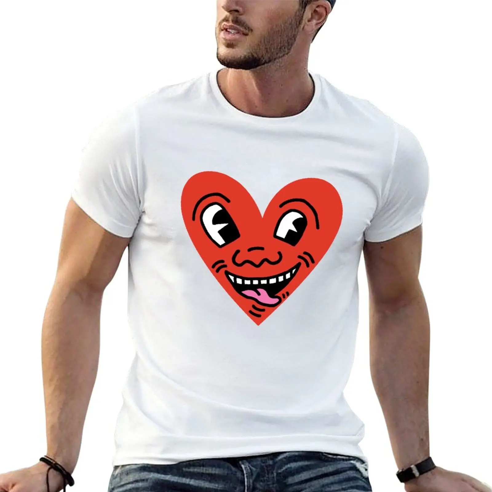 Red Laughing Heart T-Shirt sweat blacks anime shirts men