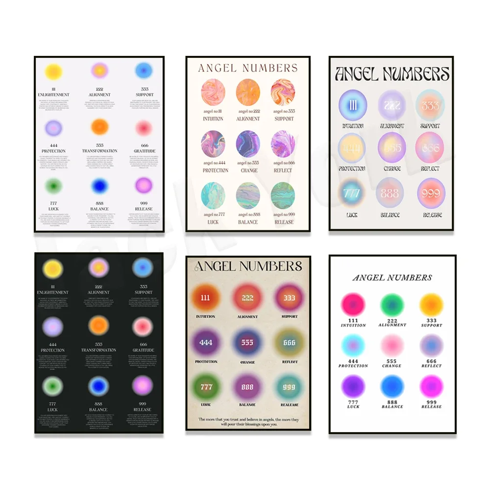 Angel digital poster, halo print, spiritual poster, trendy gradient art, positive affirmation poster, psychedelic room decor