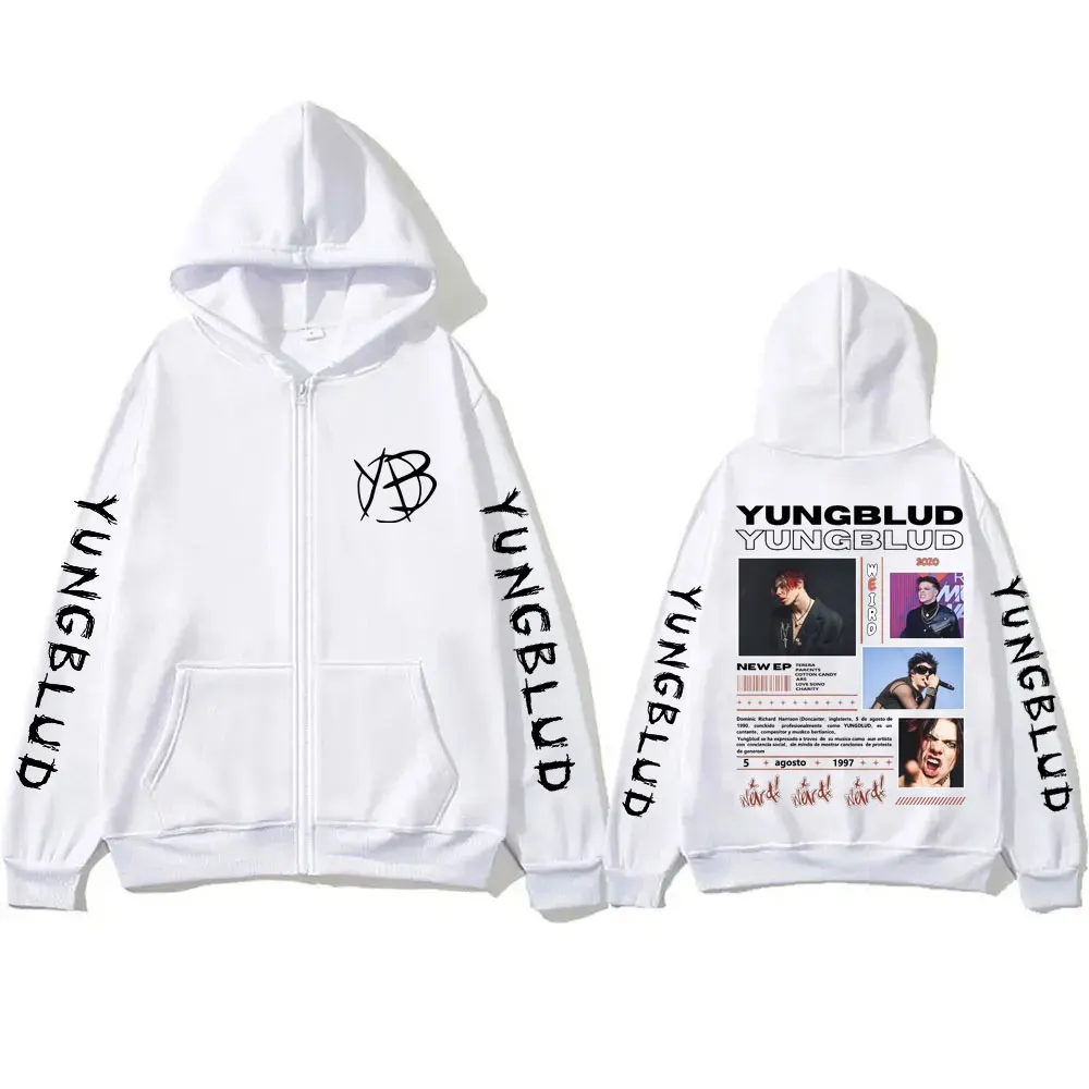 Yungblud Music Album Weird Zipper Hoodie Men Women Alternative Rock Zip Up Jacket Men's Hip Hop Oversized Zip Up Sweatshirts