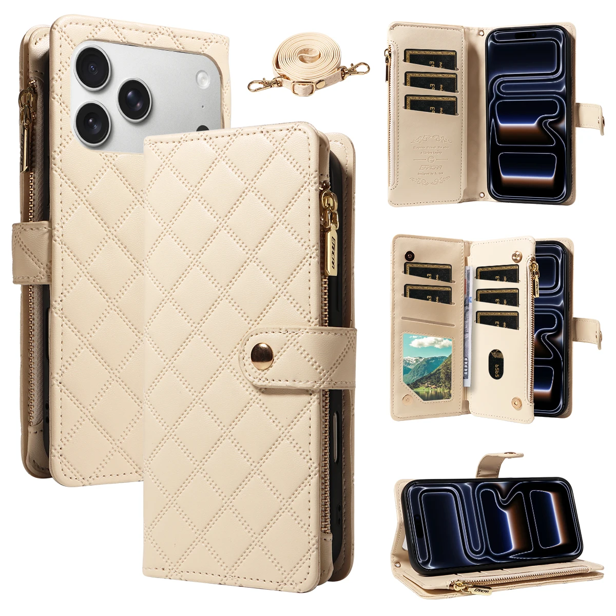 Kunstleder Handyhülle für Samsung Galaxy S25 S24 S23 S22 S21 S20 S10 S9 S8 Ultra Plus FE Serie Anti-Drop Wallet Cover