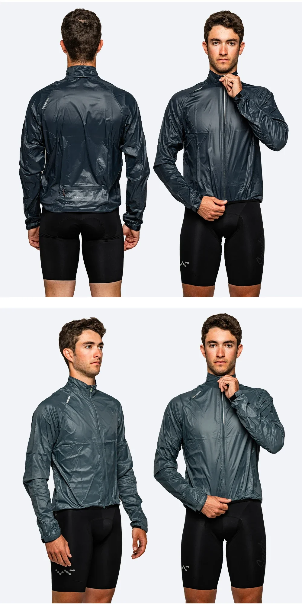 Santic Ultraleichte, verstaubare Fahrrad-Windjacke für Herren – winddichte, wasserabweisende, atmungsaktive UPF50+-Schutzhautmäntel – Detail 15