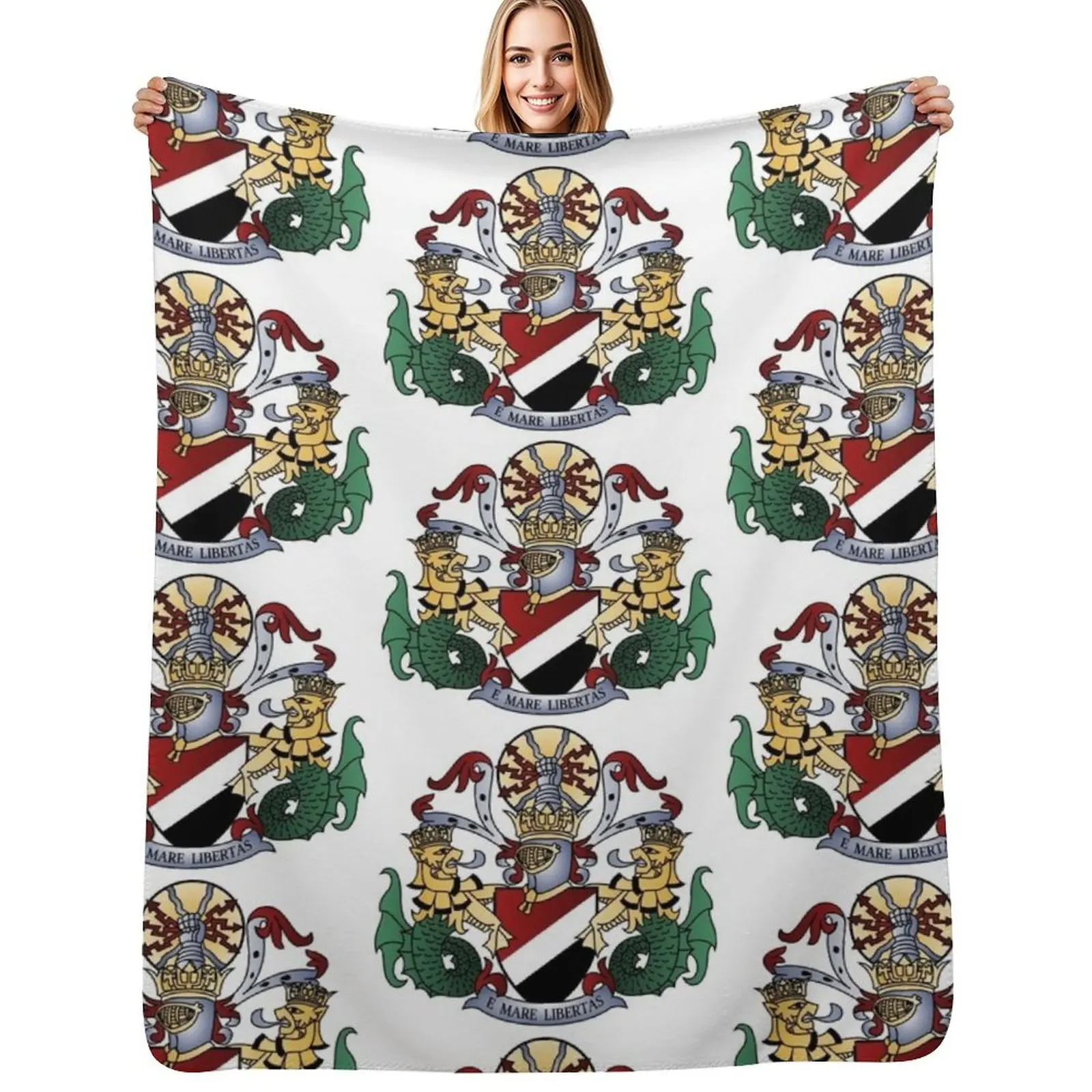 

Coat of Arms of the Principality of Sealand Throw Blanket Bed linens Bed Fashionable Comforter warm winter Blankets