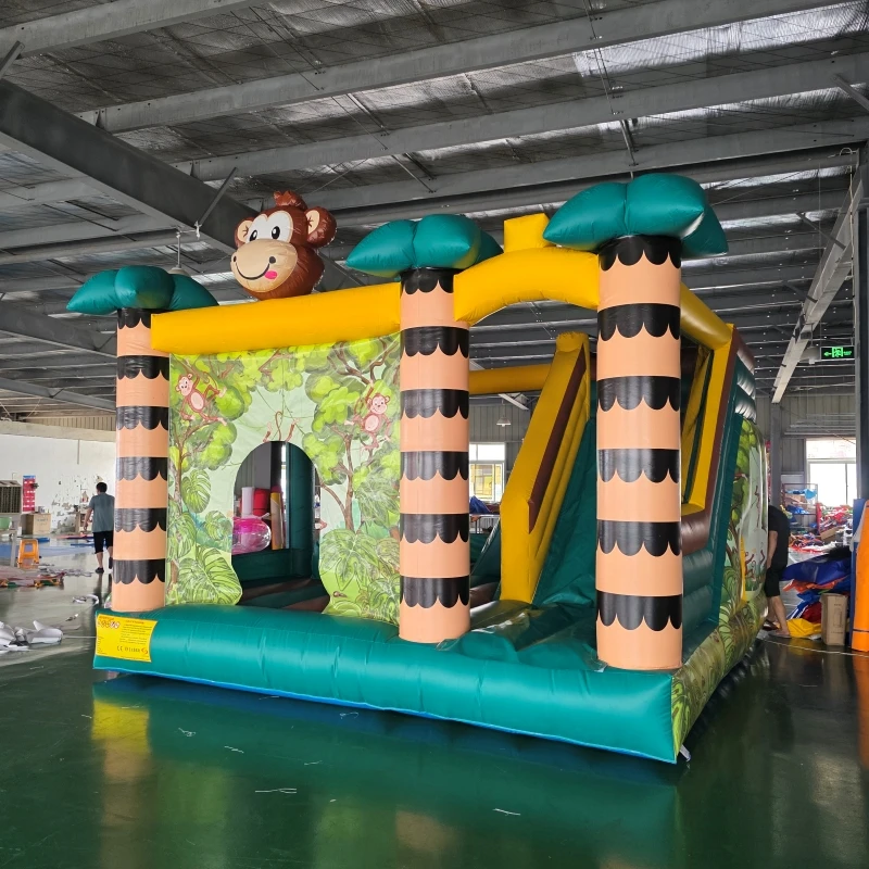 Monkey Theme Inflatable Castle Bounce House Inflatable Jumping Place for Birthday Event With a Blower for Free