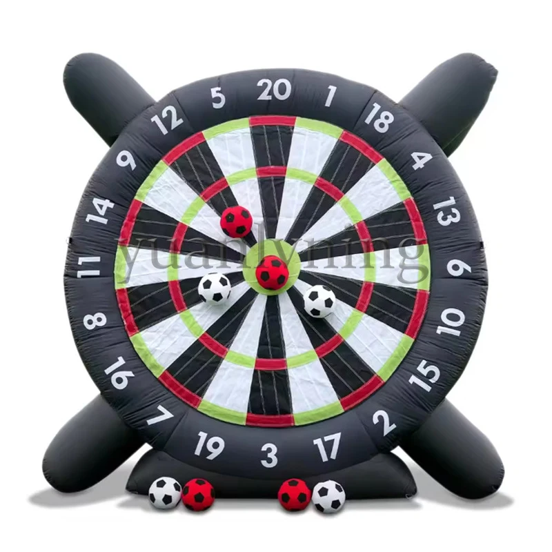 Inflatable Football Dart Board Giant Football Game with Football Blowers Gaming Playing Soccer Outdoor