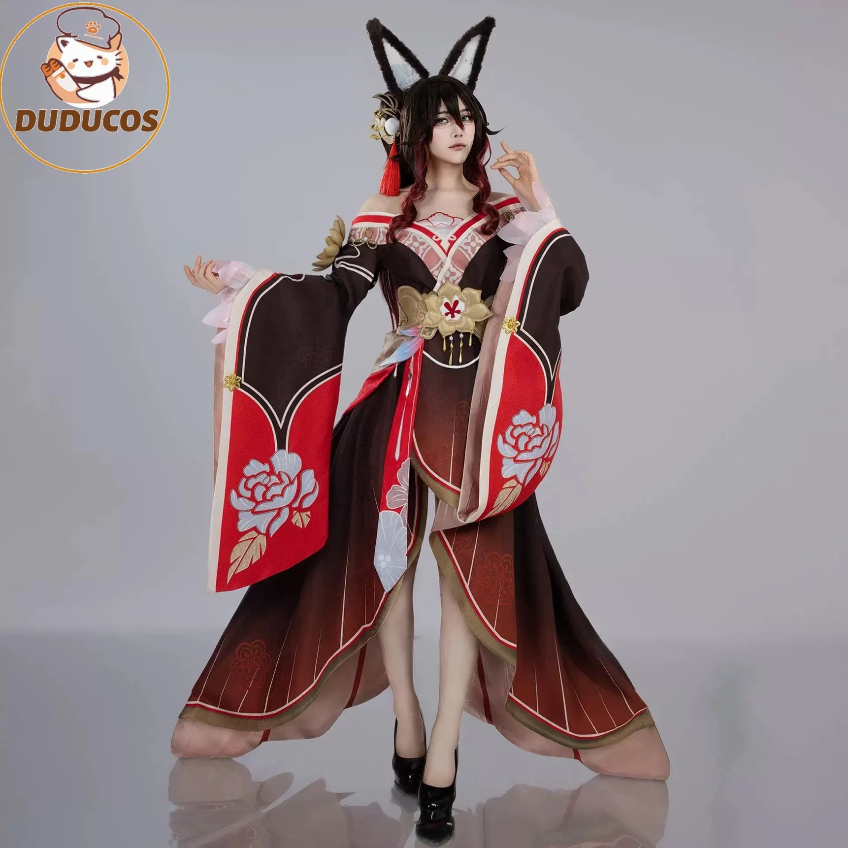 Honkai Star Rail Fugue Tingyun Cosplay Costume Ancient Style Fox Tails Design Women Dress Halloween Carnival Party Suit