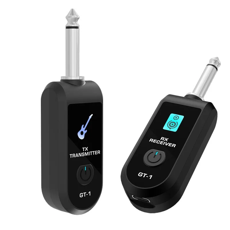 2.4G نظام الغيتار اللاسلكي بطارية ليثيوم قابلة للشحن الغيتار اللاسلكي جهاز ريسيفر استقبال وإرسال للجيتار الكهربائي باس