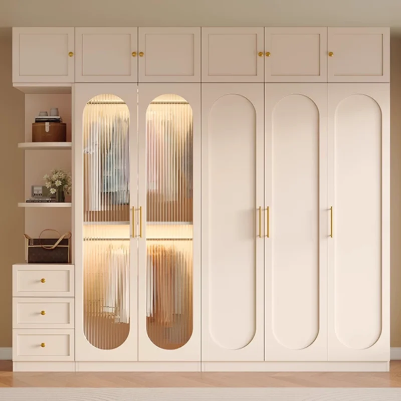 

Storage Organizer Wardrobe Luxury Solid Wood Closet Wardrobe Glass Display Cabinet Armario Armable De Ropa Furniture Bedroom