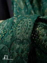 Exotic, royal style, European bright silk blend, three-dimensional texture, embossed jacquard fabric, designer fabric