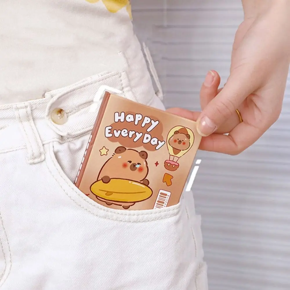 To Do List Kawaii Capybara A7 Notebook Portable Cute Small Pocket Notepad Cartoon Mini Writing Pad Diary