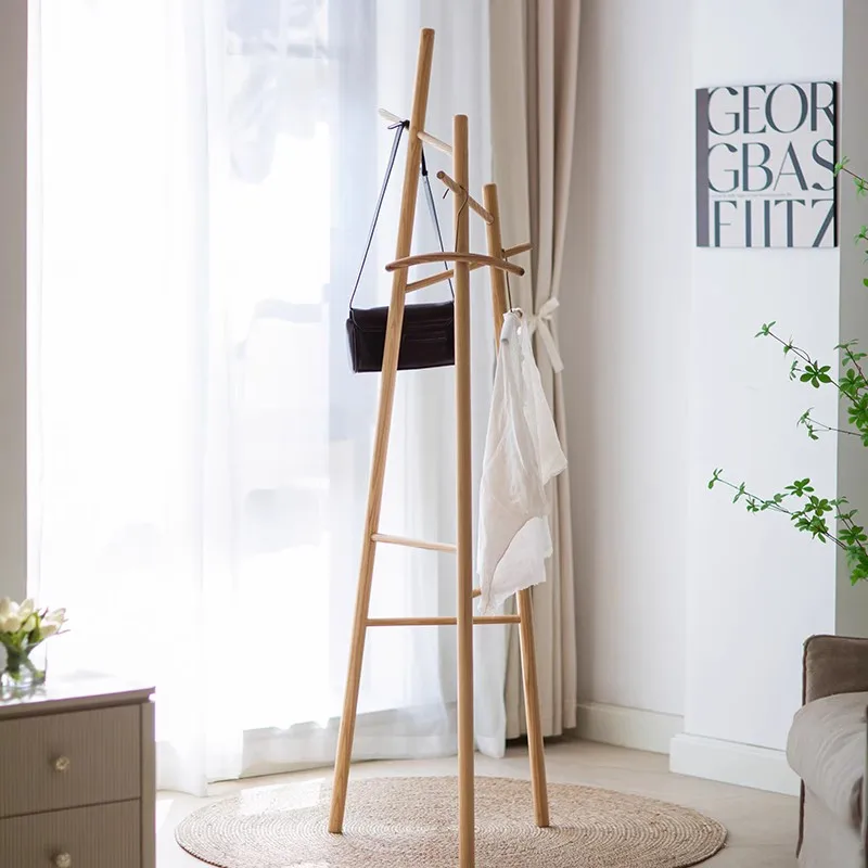 

Hanging hanger Solid wood hanger Floor to home Coat rack Ash wood Bedroom Corner entrance Home entrance Nordic style