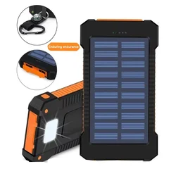 20000mAh Portable Solar Power Bank External Battery Fast Charging Waterproof Powerbank with SOS Flashlight Poverbank for Xiaomi