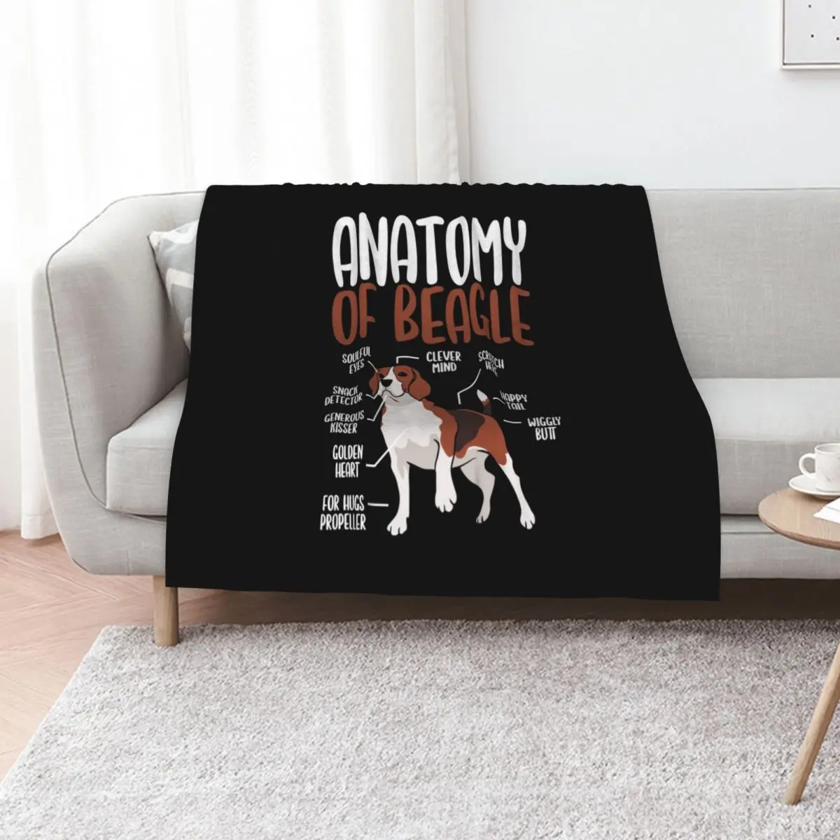 Anatomy Of Beagle Throw Blanket Plaid Fashion Sofas blankets ands heavy to sleep Blankets For Sofas Soft Blankets