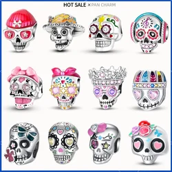 Jewelry making 925 sterling silver new skull head pendant compatible with original bracelets, the best DIY jewelry gift