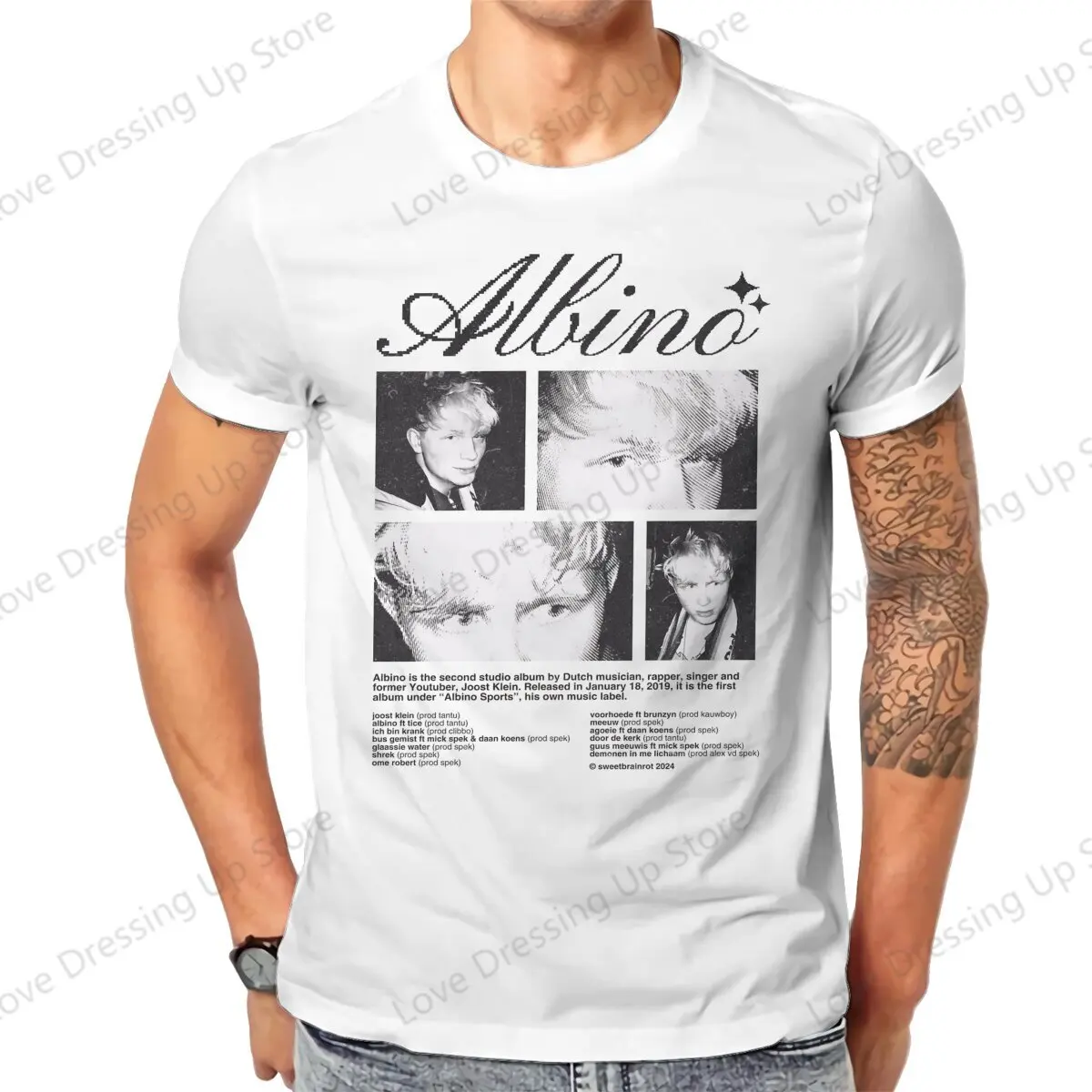 Joost Klein Albino Cotton Short Sleeve T-shirt Men Women Versatile Summer Creativity  Tops