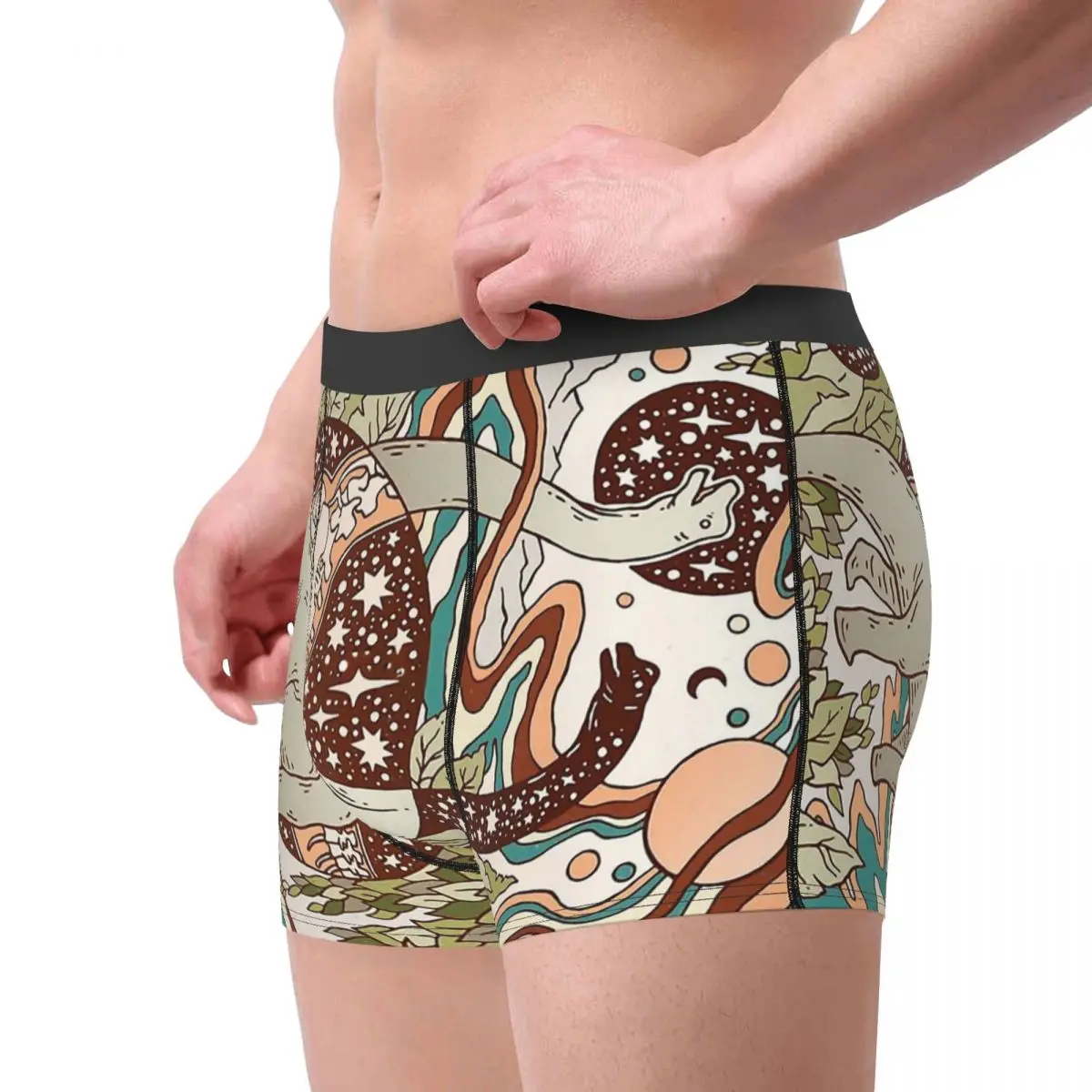 Jurassic Portal Retro Rainbow Palette  Fiction  Dinosaur Dinosaurs Underpants Homme Panties Men's Underwear Shorts Boxer Briefs