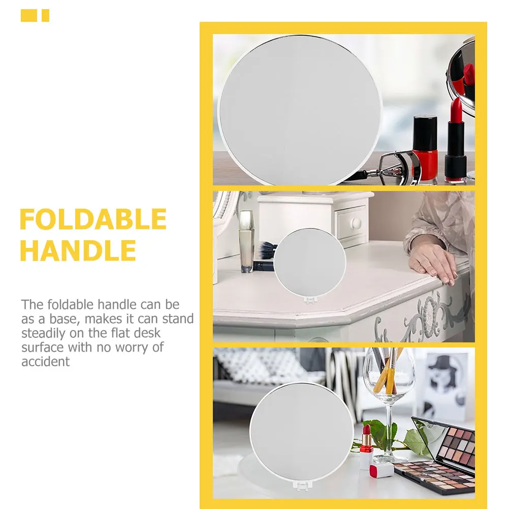 Miroir de maquillage pliable de bureau en plastique, Base Stable Portable haute définition, petite taille, parfait pour le maquillage quotidien et les cadeaux, vanité